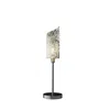 Hivvago 22" Silver Bedside Table Lamp With White Swirl Novelty Shade In Gray
