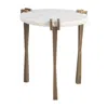 Hivvago 22" White Iron Pedestal End Table In White