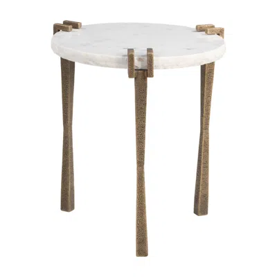 Hivvago 22" White Iron Pedestal End Table