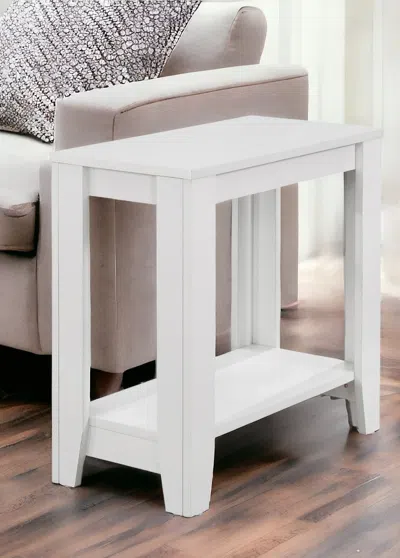 Hivvago 22" White Wood End Table With Shelf