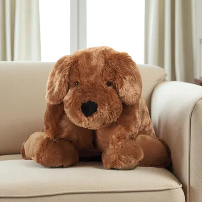 Hivvago 22" X 18" Brown Dog Throw Pillow