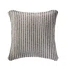 Hivvago 22" X 22" Beige And Cream 100% Cotton Striped Zippered Pillow In Gray
