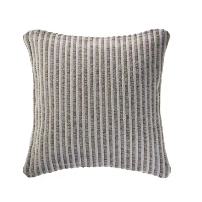 Hivvago 22" X 22" Beige And Cream 100% Cotton Striped Zippered Pillow In Gray