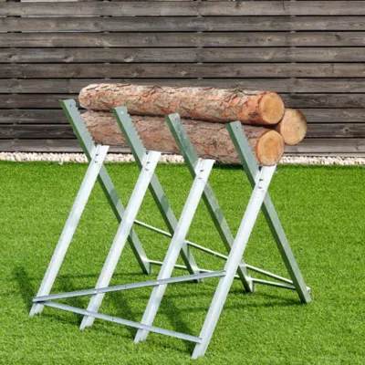 Hivvago 220 Lbs Heavy Duty Portable Foldable Steel Sawhorse