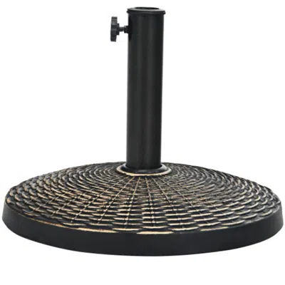 Hivvago 22lbs Patio Resin Umbrella Base With Wicker Style For Outdoor Use
