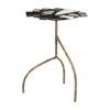 Hivvago 23" Black And Brown Iron Pedestal End Table In Multi