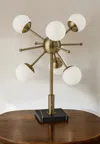 Hivvago 23" Black Metal Six Light Standard Table Lamp In Gold