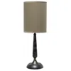 Hivvago 23" Bronze Iron Table Lamp With Tan Cylinder Shade In Gray