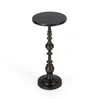 Hivvago 23" Bronze Metal Round Pedestal End Table In Black