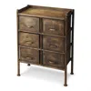 Hivvago 23" Bronze Metal Six Drawer Chest In Brown