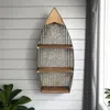 Hivvago 23" Brown And Gray Galvanized Metal And Wood Wall Mounted Boat Shelf In Brown