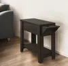 Hivvago 23" Brown Wood End Table With Shelf In Black