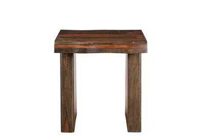 Hivvago 23" Dark Brown And Brown Wood Solid Wood Square End Table