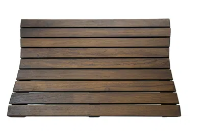 Hivvago 23" Dark Brown Teak Slat Non Slip Bath Mat