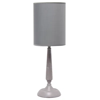 Hivvago 23" Gray Iron Table Lamp With Gray Cylinder Shade