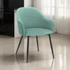 Hivvago 23 Inch Modern Dining Chair, Curved Back, Polyester, Metal Legs, Teal Blue In Blue