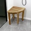 Hivvago 23" Natural Teak Corner Shower Bench In Brown