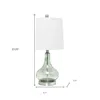 Hivvago 23" Sage Glass Round Table Lamp With White Drum Shade In White