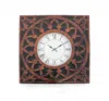Hivvago 23" Square Bronze Glass Analog Wall Clock In Brown