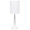 Hivvago 23" White Metal Table Lamp With White Cylinder Shade In White