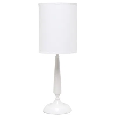Hivvago 23" White Metal Table Lamp With White Cylinder Shade