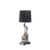 Hivvago 24" Antiqued Gold Monkey Table Lamp With Black Drum Shade In Brown