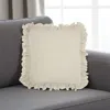 Hivvago 24" Beige Pillow With Ruffled Edges In Neutral