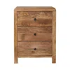 Hivvago 24" Beige Solid Wood Three Drawer Nightstand In Brown
