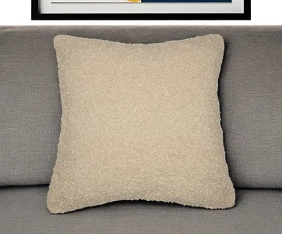 Hivvago 24" Beige Throw Pillow With Shag In Neutral