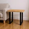 Hivvago 24" Black And Natural Distressed Solid Wood And Iron Square End Table In Multi