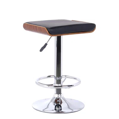 Hivvago 24" Black And Silver Iron Backless Adjustable Height Bar Chair In Blue