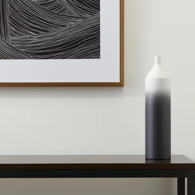 Hivvago 24" Black And White Ombre Metal Table Vase In Multi