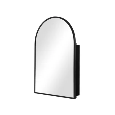 Hivvago 24" Black Arch Metal Framed Mirror Set