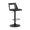 Hivvago 24" Black Faux Leather And Iron Swivel Adjustable Height Bar Chair In Black