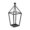 Hivvago 24" Black Geometric Metal Tabletop Lantern Candle Holder In Black