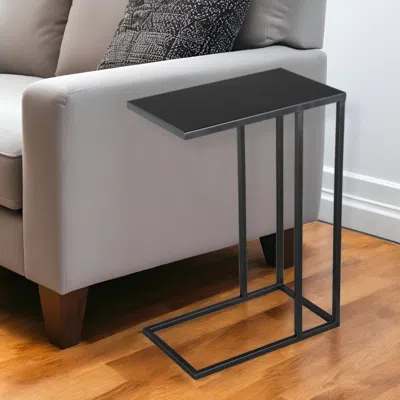 Hivvago 24" Black Iron Abstract End Table