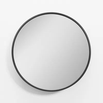 Hivvago 24" Black Round Metal Framed Mirror Set