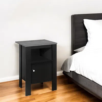 Hivvago 24" Black Wood Nightstand