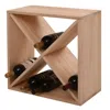Hivvago 24 Bottle Solid Wood Stackable Modular Wine Rack In Brown