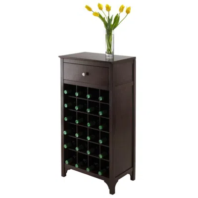 Hivvago 24-bottle Wine Cabinet Espresso In Brown
