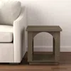 Hivvago 24" Brown Distressed Solid Wood Square Floor Shelf End Table In Brown