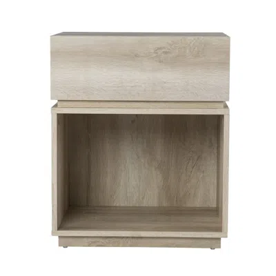 Hivvago 24" Brown Manufactured Wood Rectangular End Table With Drawer With Shelf In Neutral