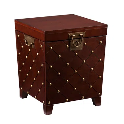 Hivvago 24" Brown Manufactured Wood Square End Table In Burgundy