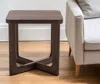 Hivvago 24" Brown Solid Wood Square Cross Legs End Table In Brown