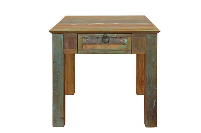 Hivvago 24" Brown Solid Wood Square End Table With Drawer