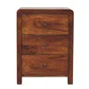 Hivvago 24" Brown Solid Wood Three Drawer Nightstand In Brown