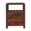 Hivvago 24" Brown Solid Wood Two Drawer Nightstand In Brown