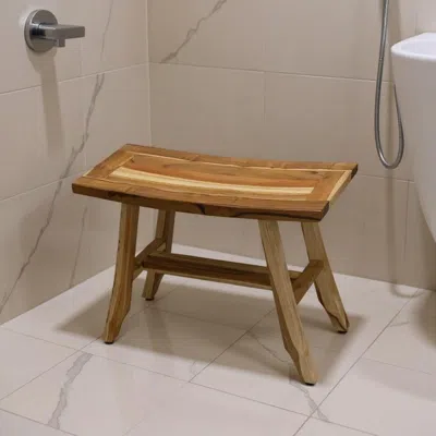 Hivvago 24" Brown Teak Rectangular Shower Bench