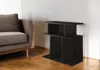 Hivvago 24" Brown Wood End Table With 6 In Black