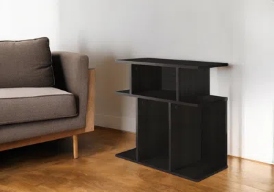 Hivvago 24" Brown Wood End Table With 6 In Black